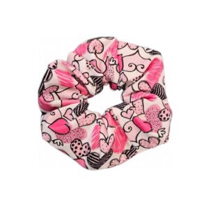 Scrunchie Herzen weiß