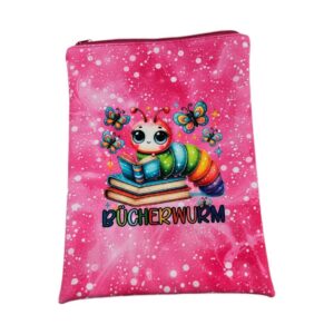 Buchhülle - Bücherwurm Pink